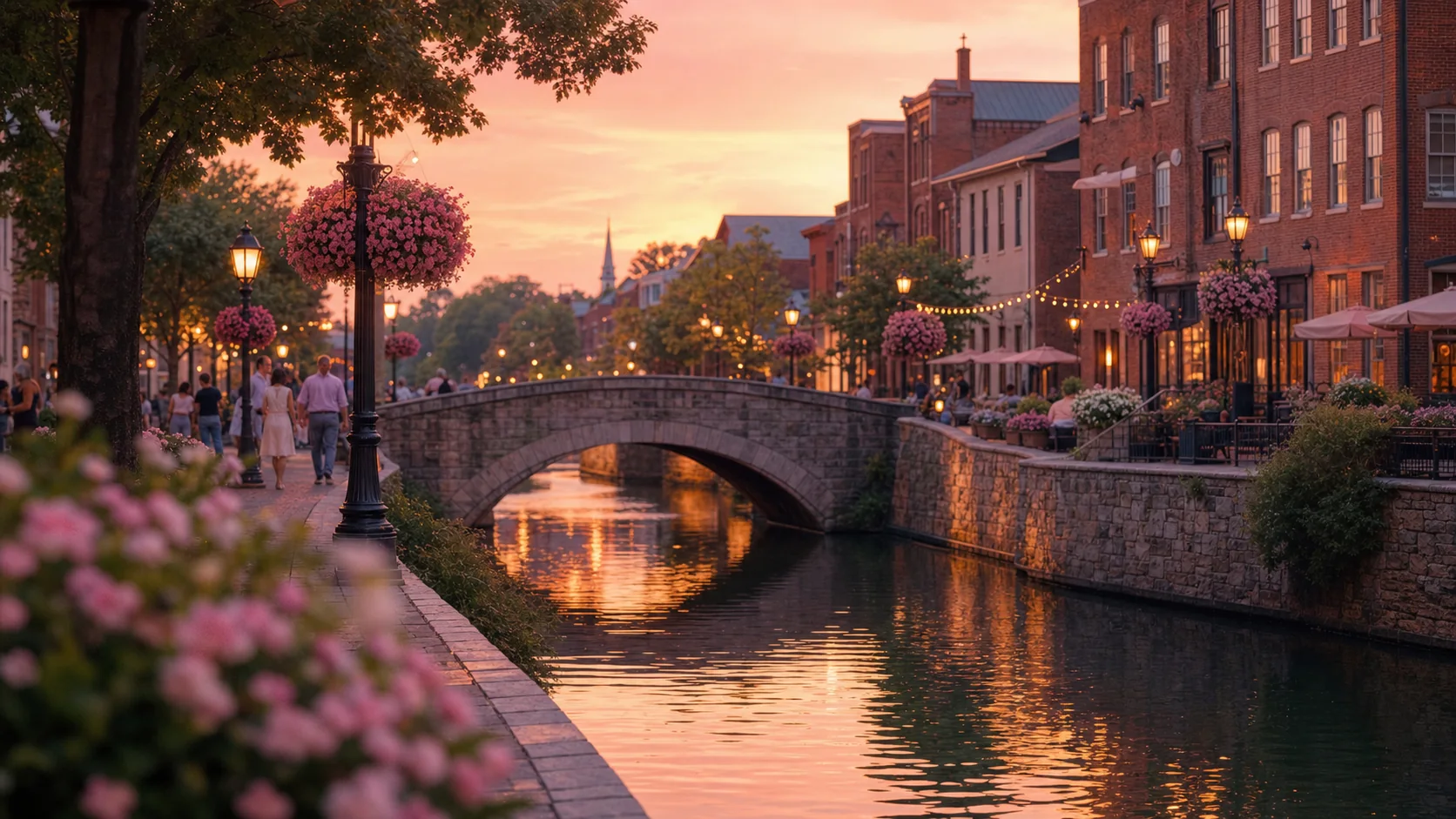 Downtown Frederick along Carroll Creek